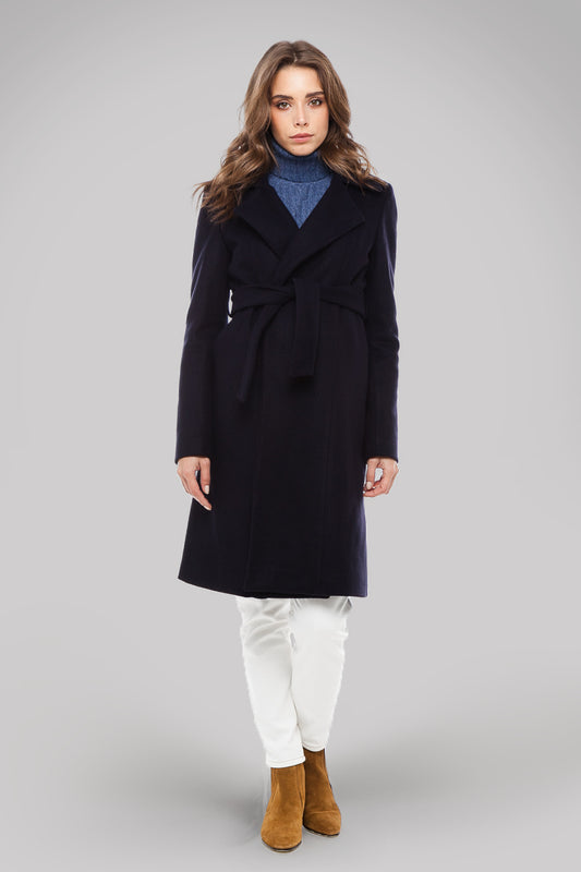 Manteau en cachemire et laine noir