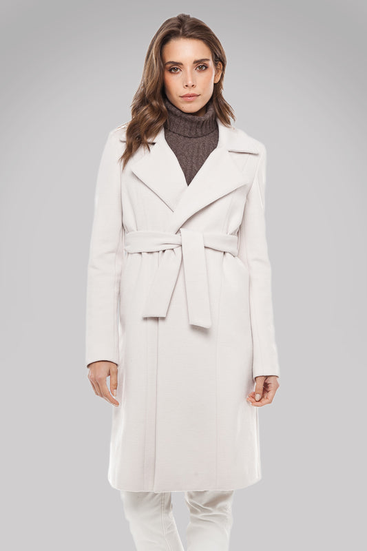 Manteau crème en cachemire et laine