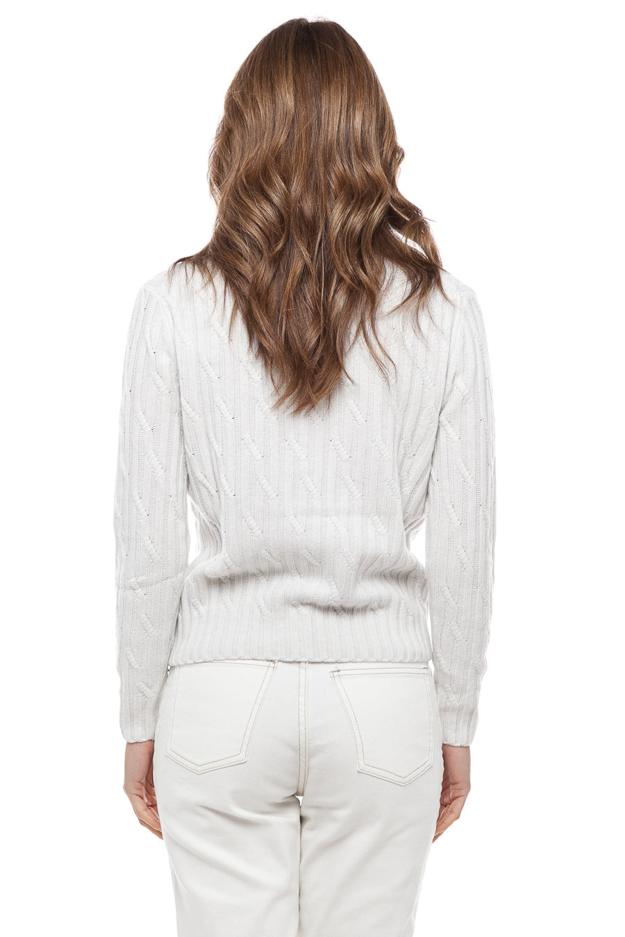 Women's turtleneck with Cashmere and Merino braids