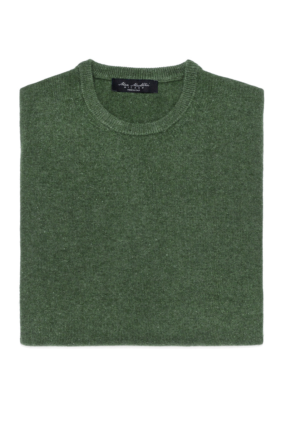 Girocollo Cashmere e Lana Verde Militare