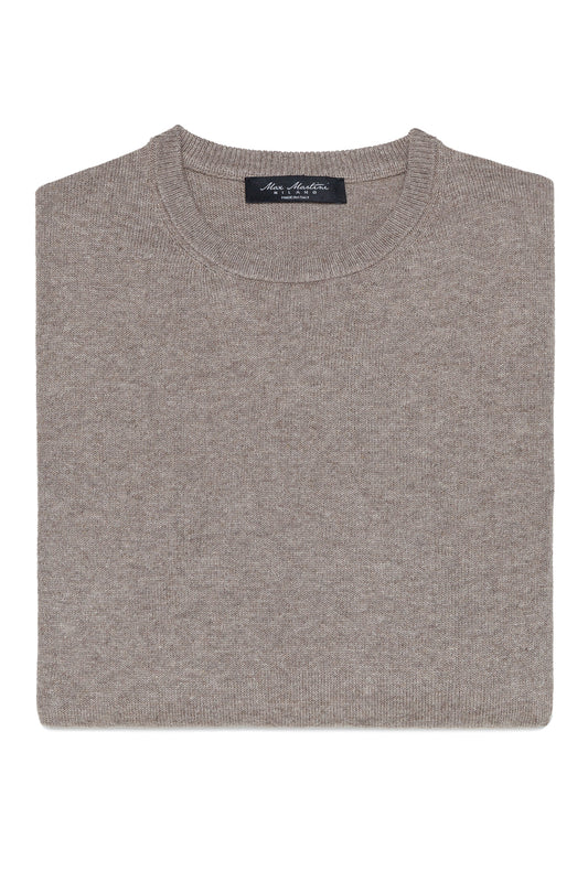 Pull ras du cou en laine beige