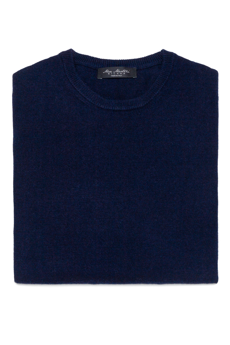 Navy Blue Wool Crew Neck