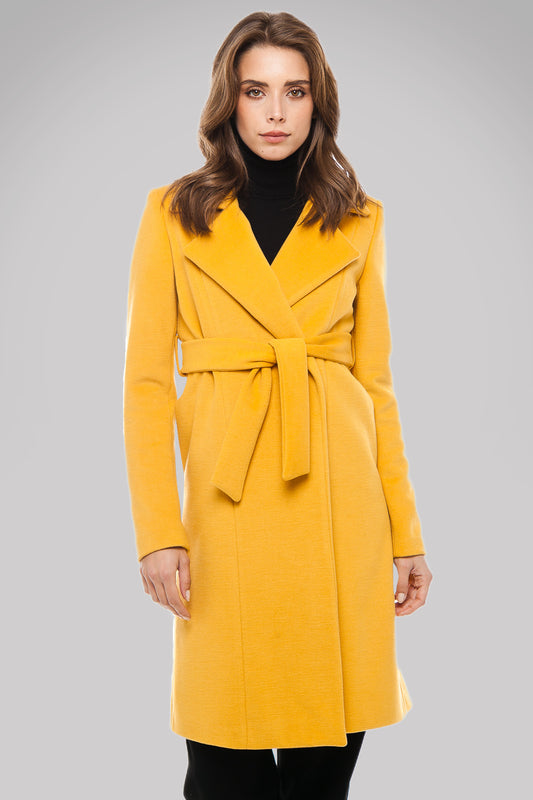 Mustard Cashmere and Wool Coat