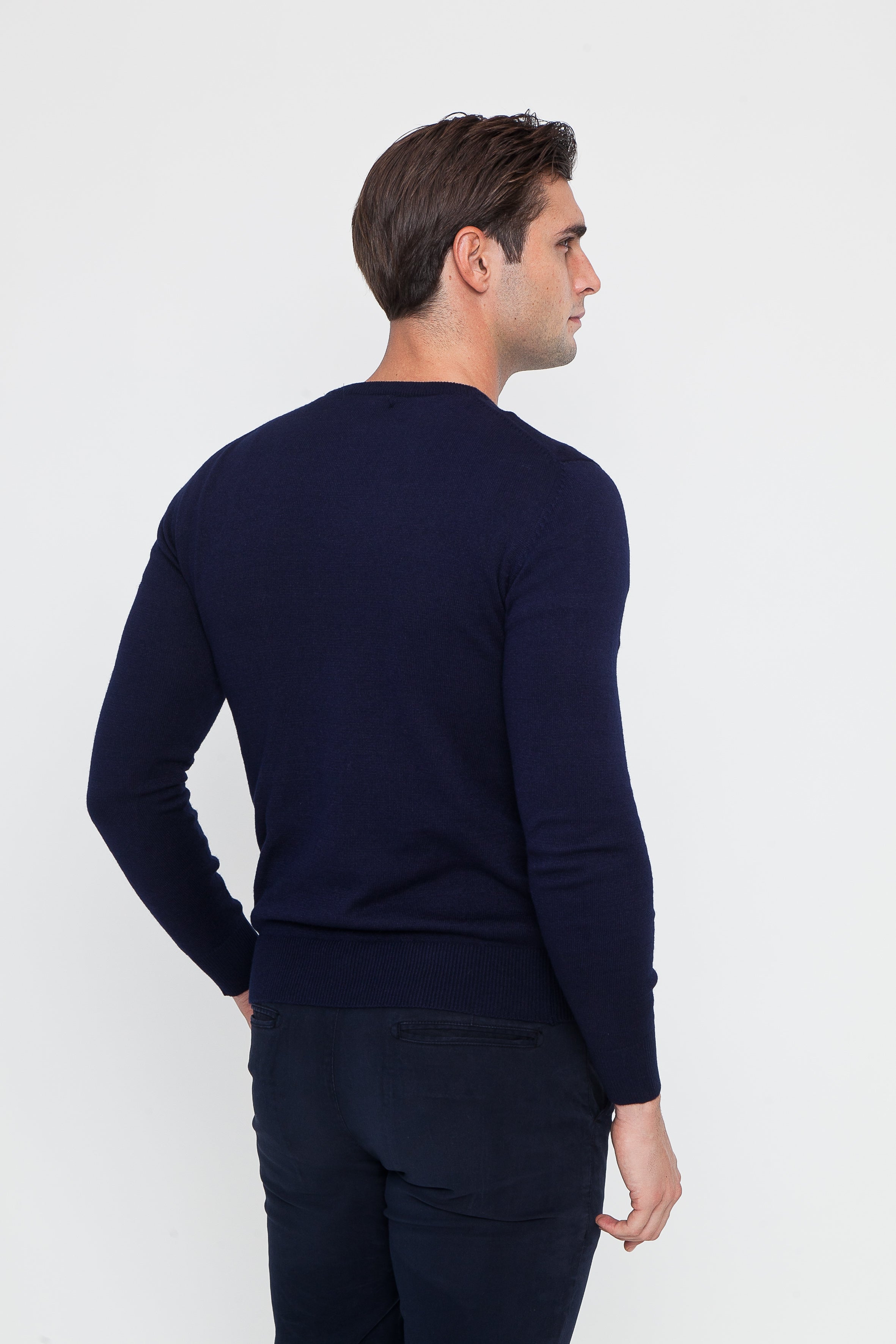 Navy Blue Viscose Blend Crewneck