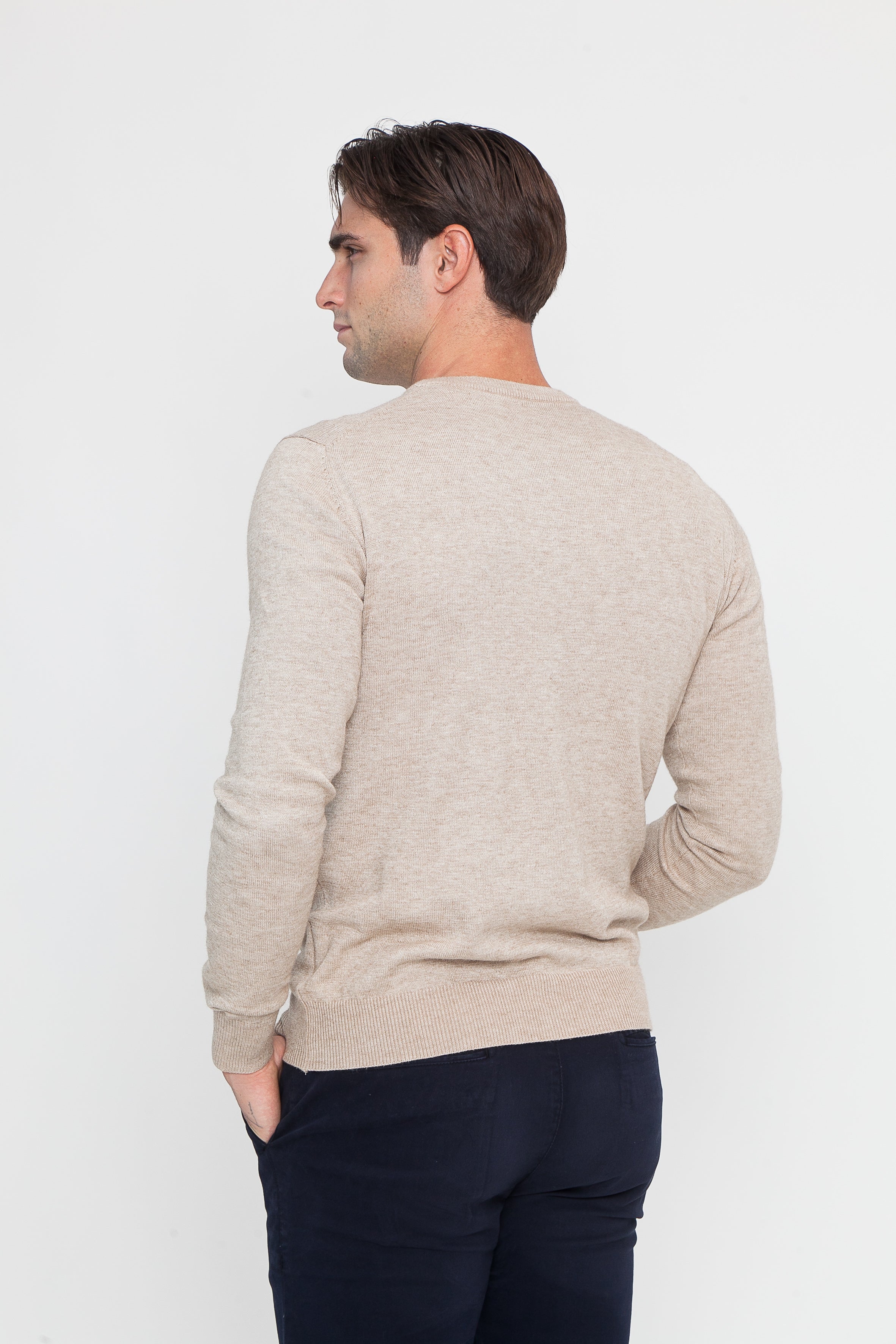 Beige Viscose Blend Crewneck