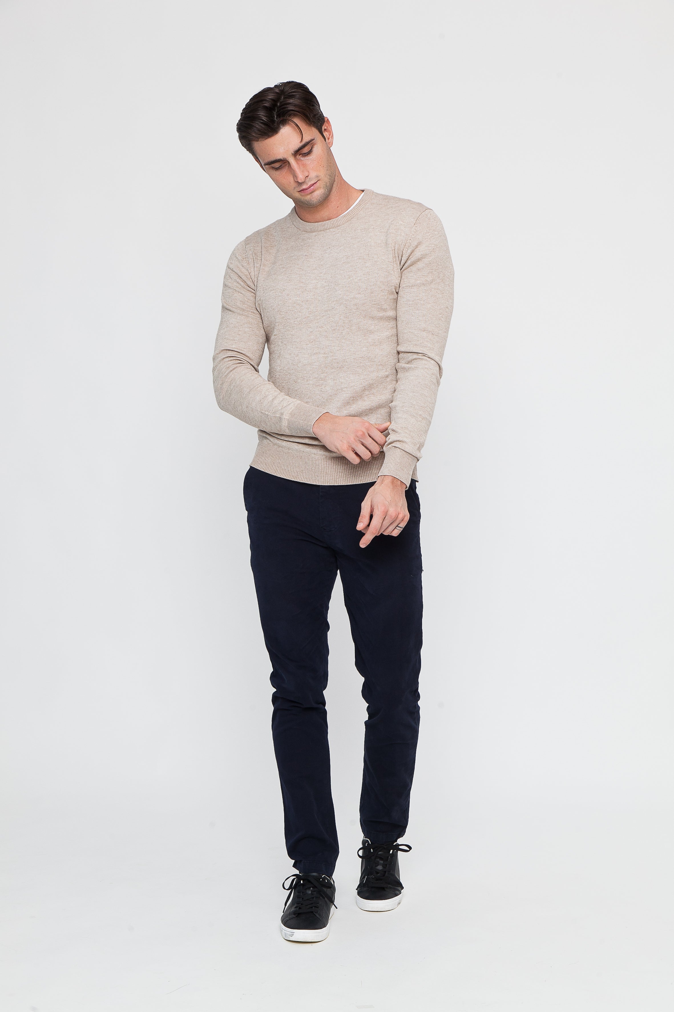 Beige Viscose Blend Crewneck