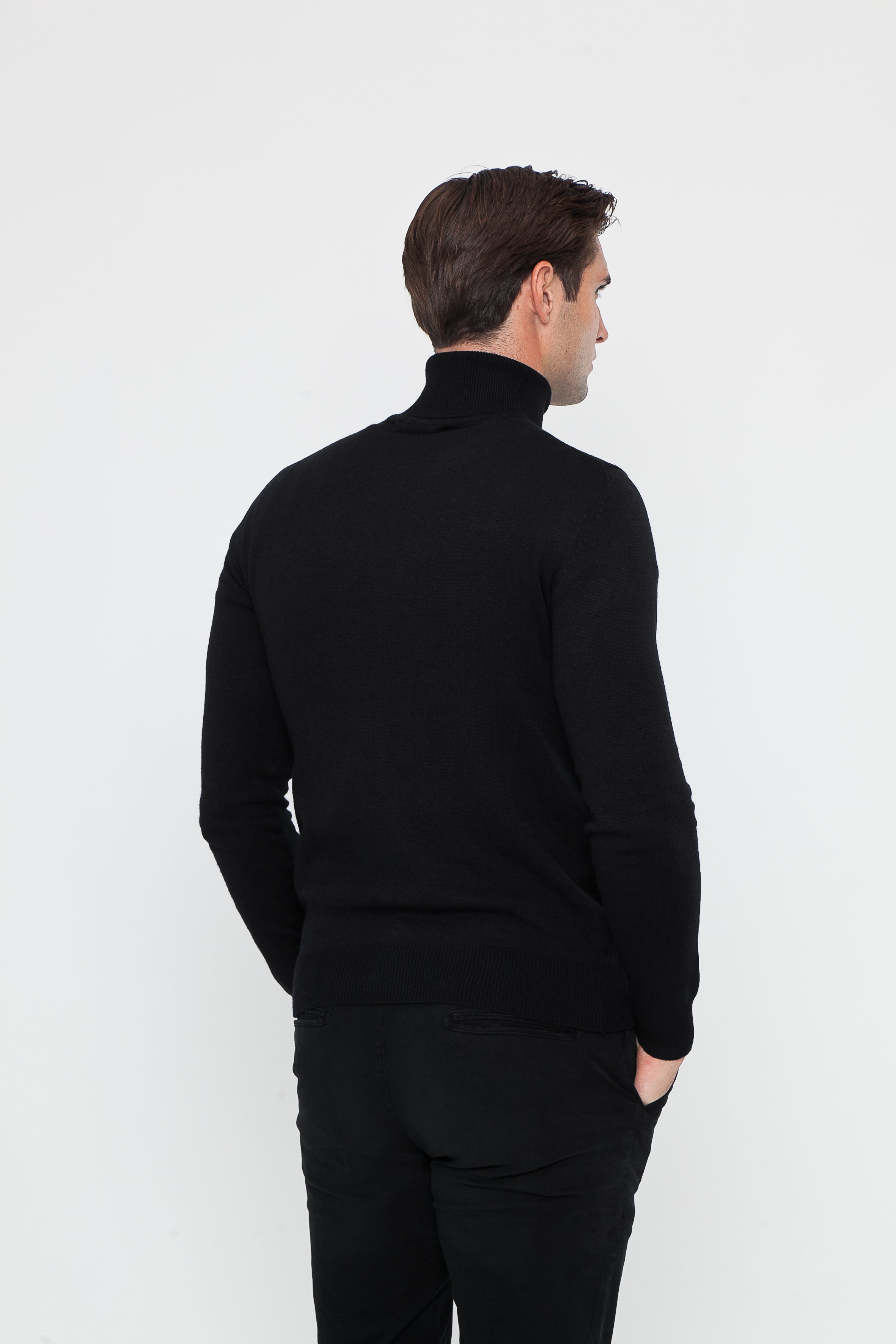 Black Cashmere and Wool Turtleneck