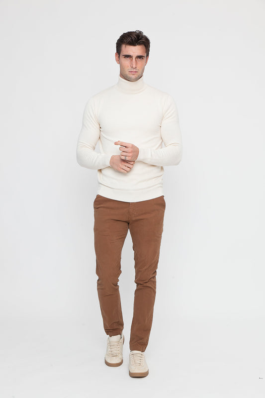 Cream Cashmere and Wool Turtleneck