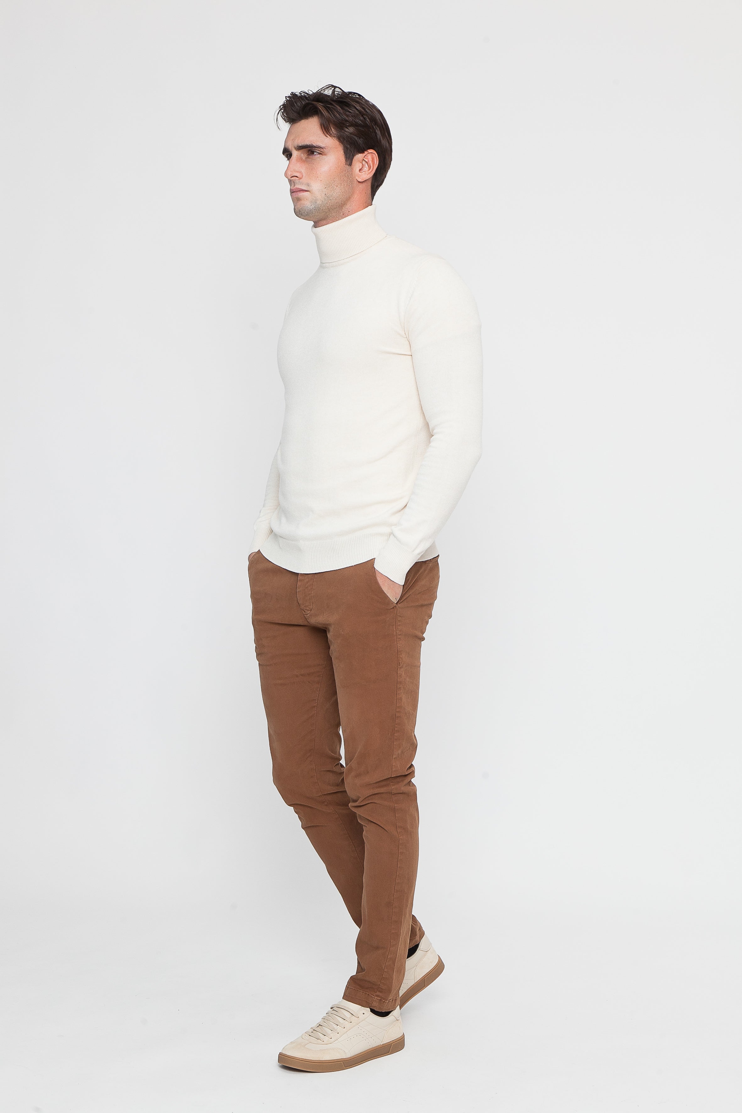 Cream Cashmere and Wool Turtleneck