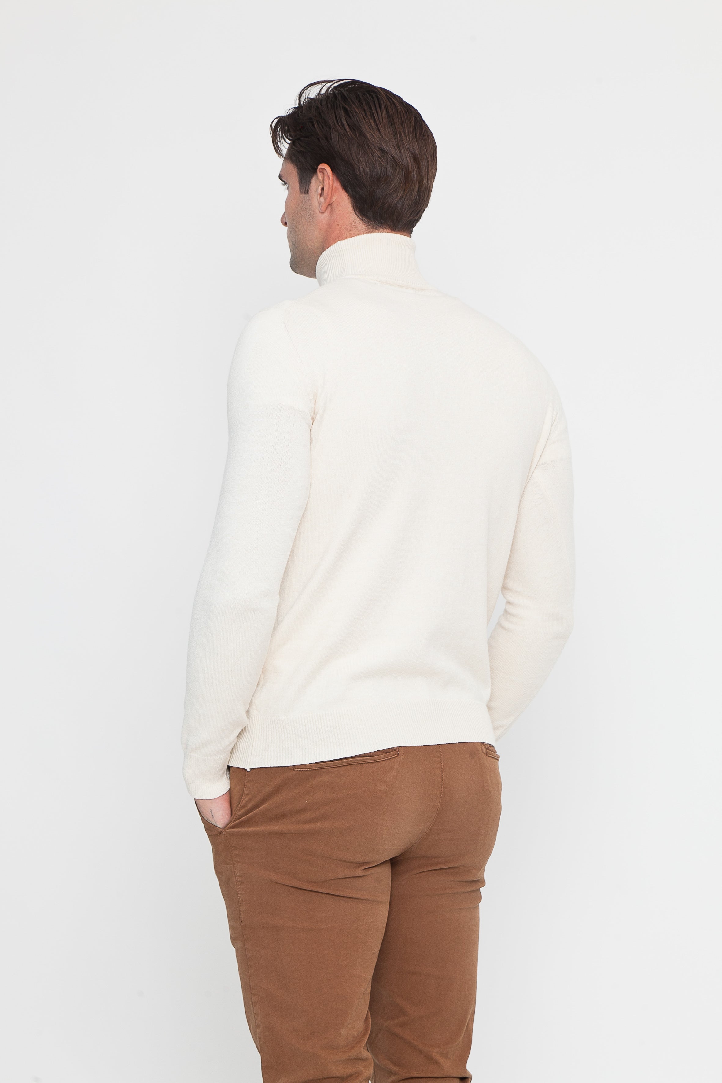 Cream Cashmere and Wool Turtleneck