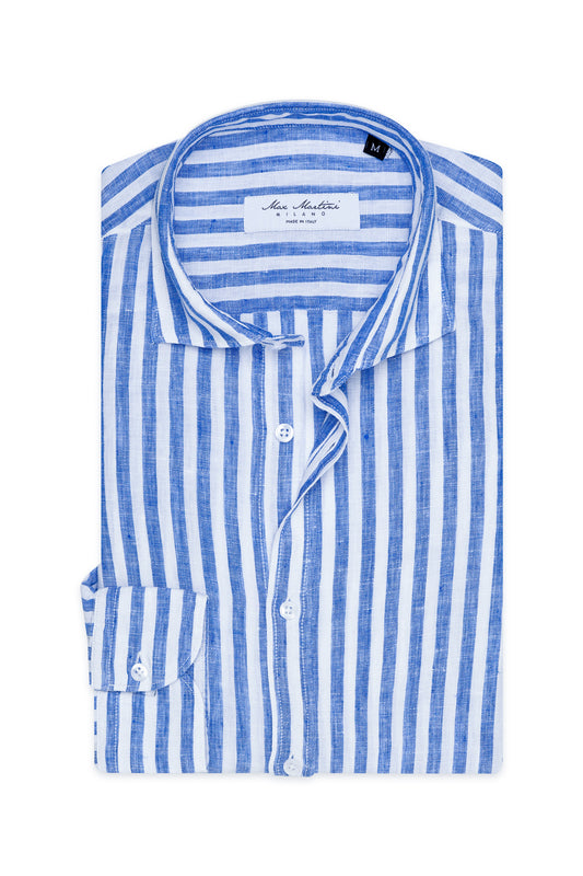 Camicia di Lino Rigoni Blue Reale