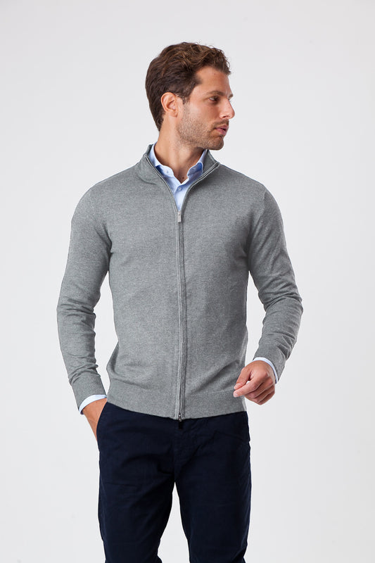 Gray viscose zip