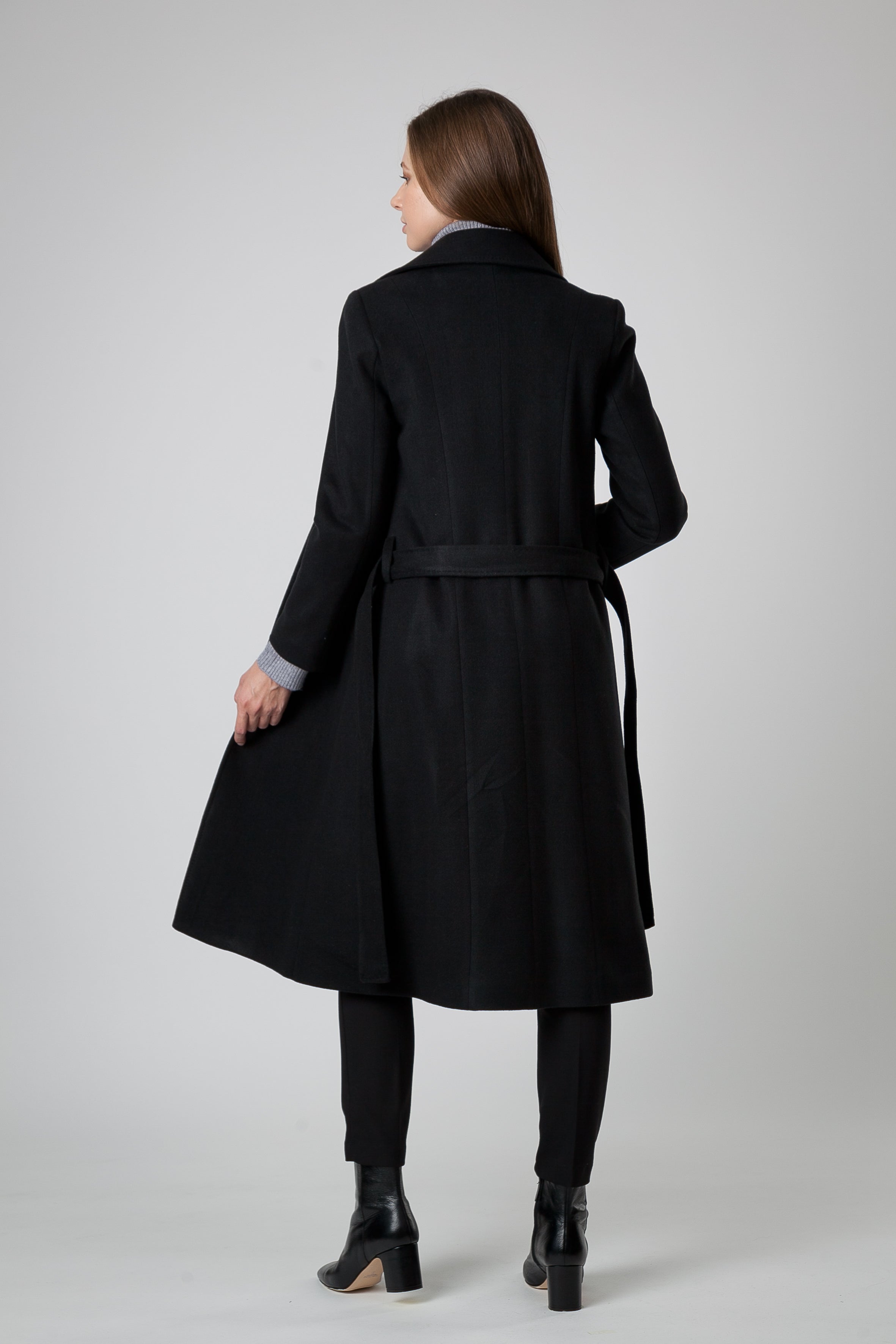 Black Cashmere and Wool Coat