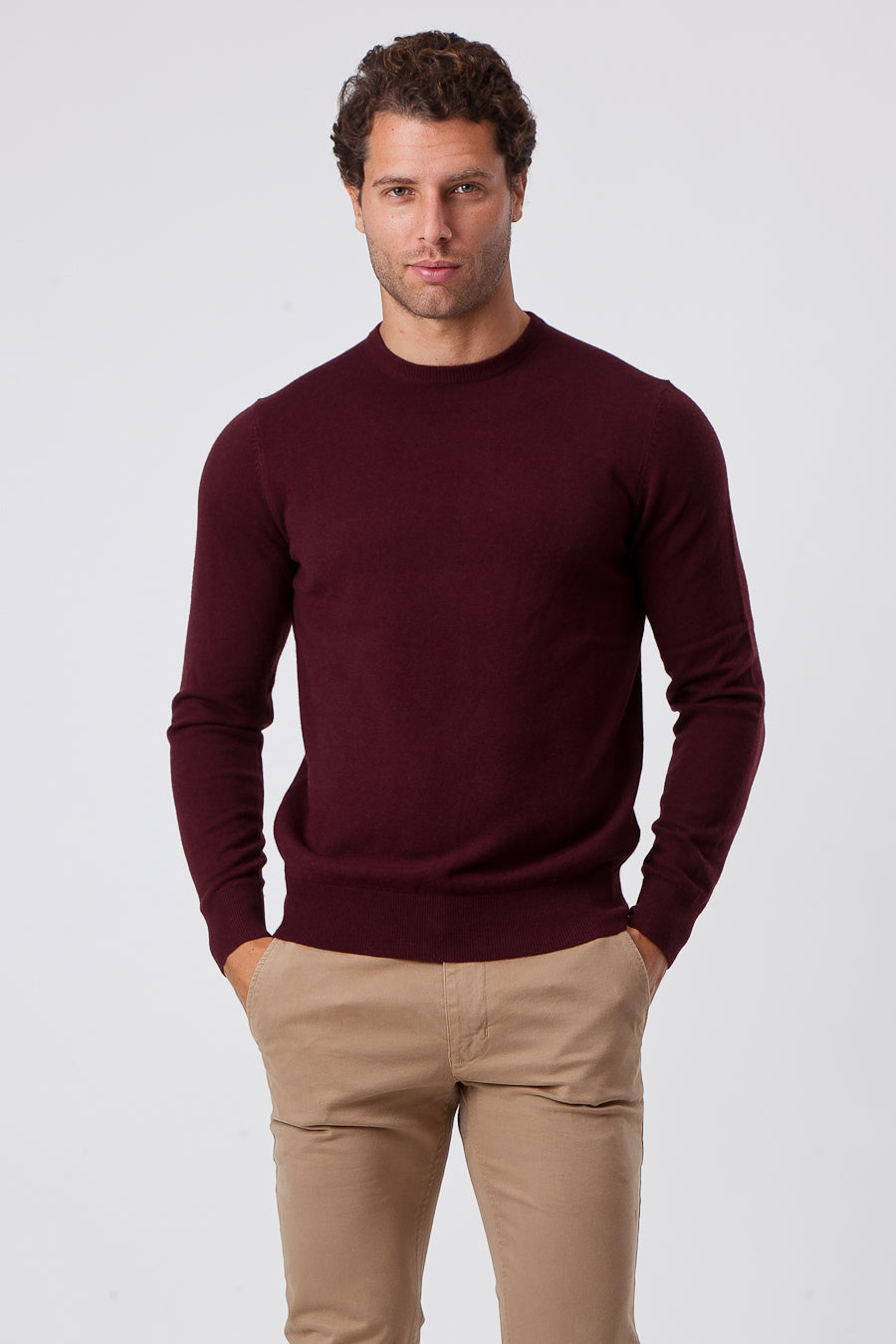 Bordeaux Cashmere and Wool Crewneck