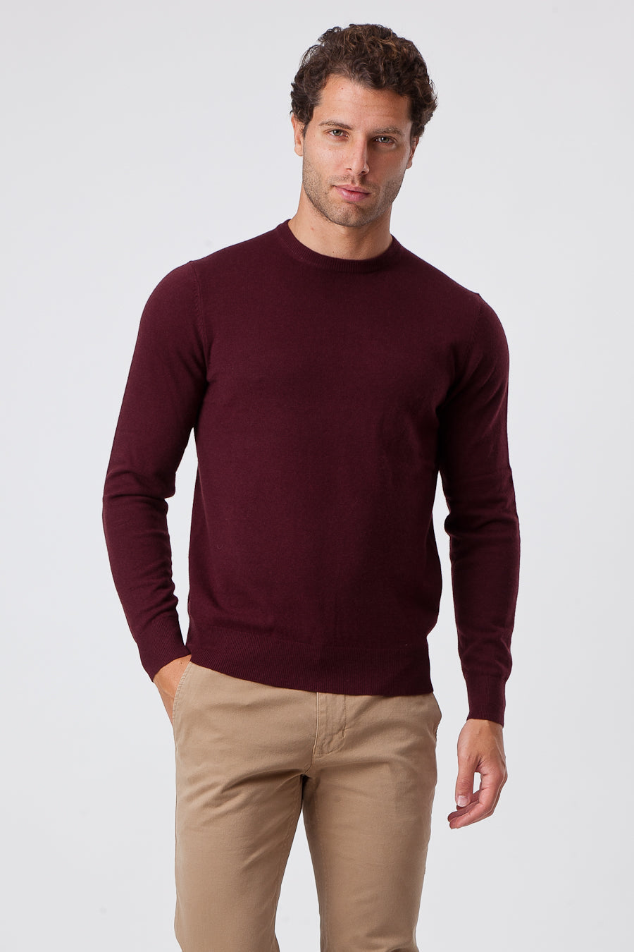 Bordeaux Cashmere and Wool Crewneck