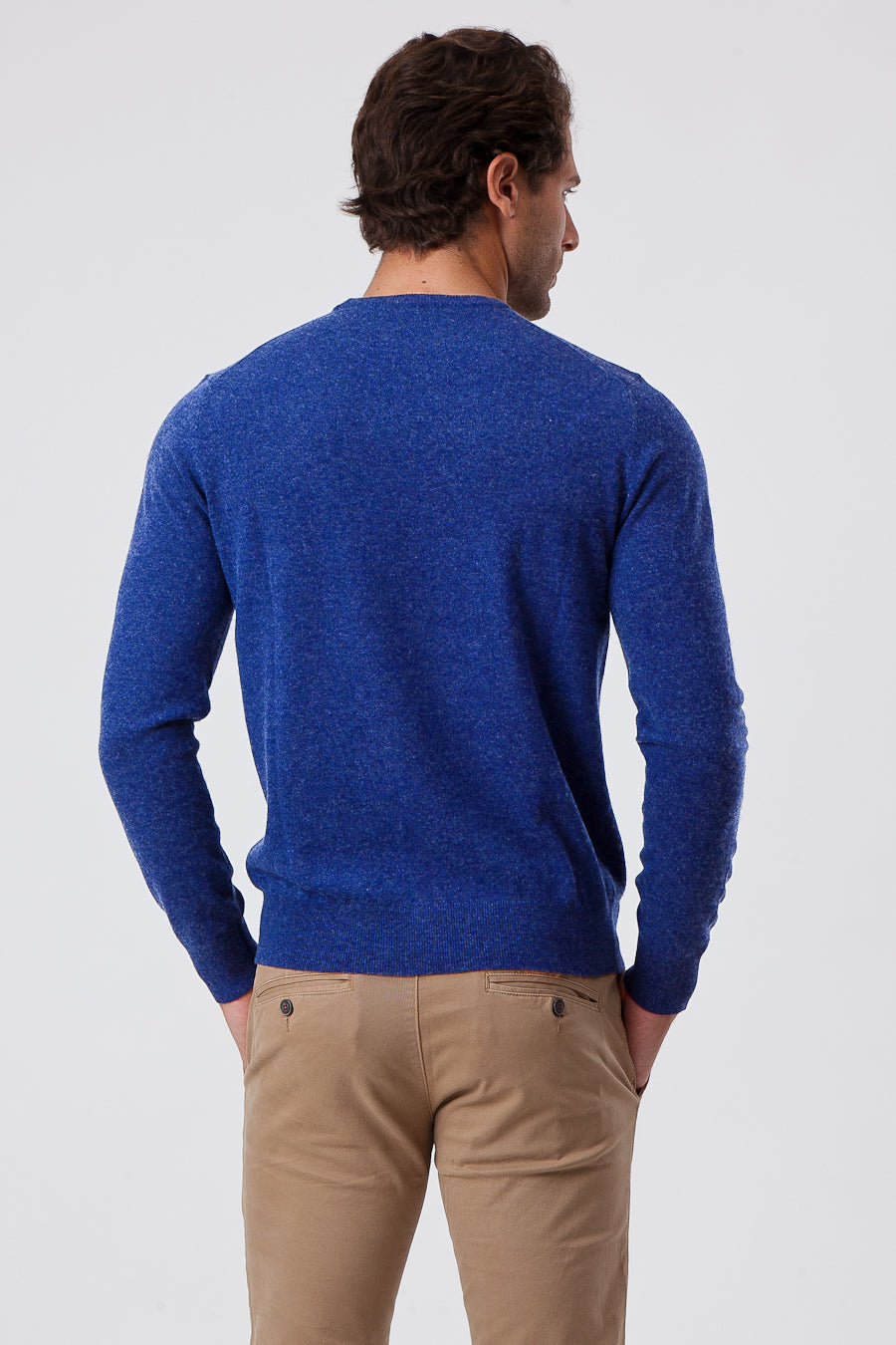 Girocollo Cashmere e Lana Blue Royal