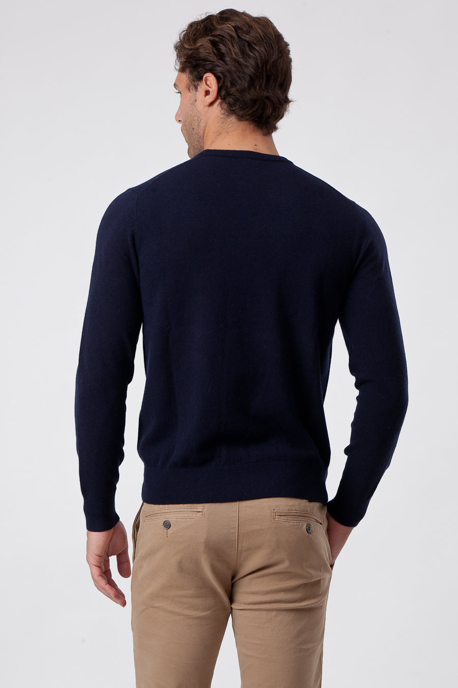 Girocollo Cashmere e Lana Blue