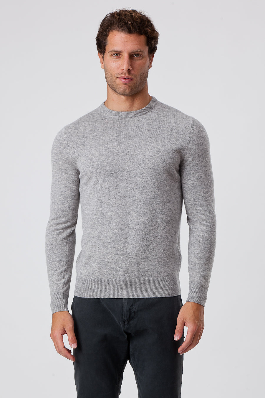 Gray Viscose Blend Crewneck