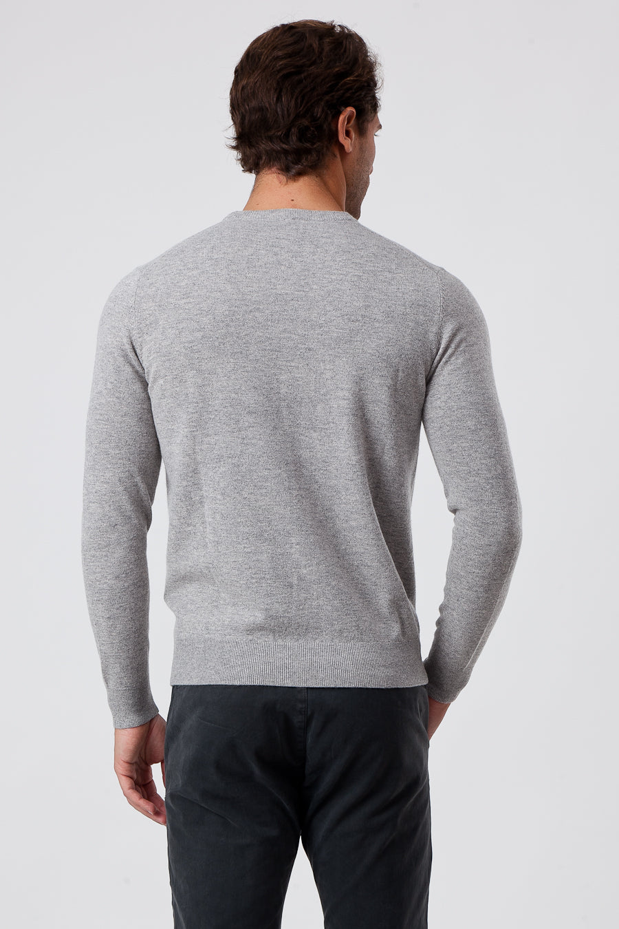 Gray Viscose Blend Crewneck