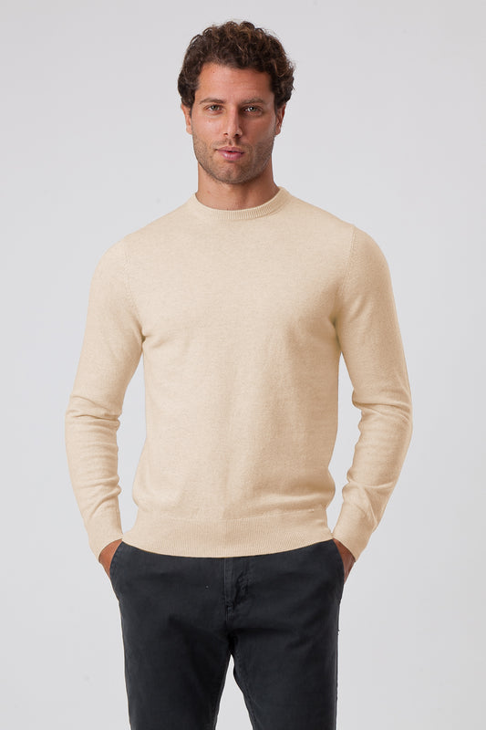 Light Beige Viscose Blend Crewneck (5)