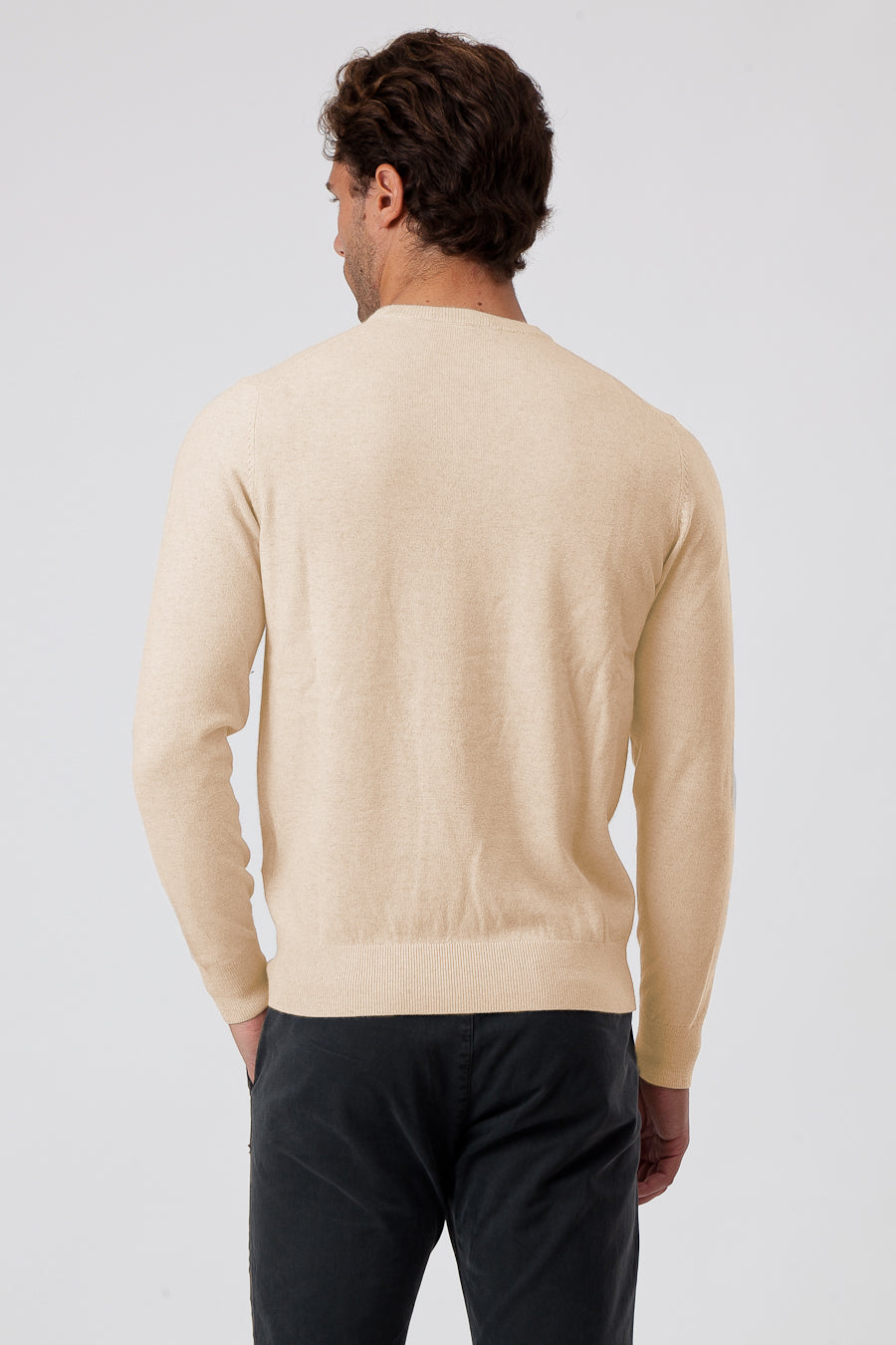 Light Beige Viscose Blend Crewneck (5)