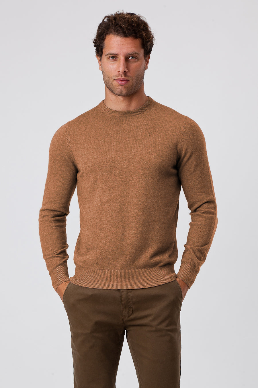 Tobacco Viscose Blend Crewneck (15)