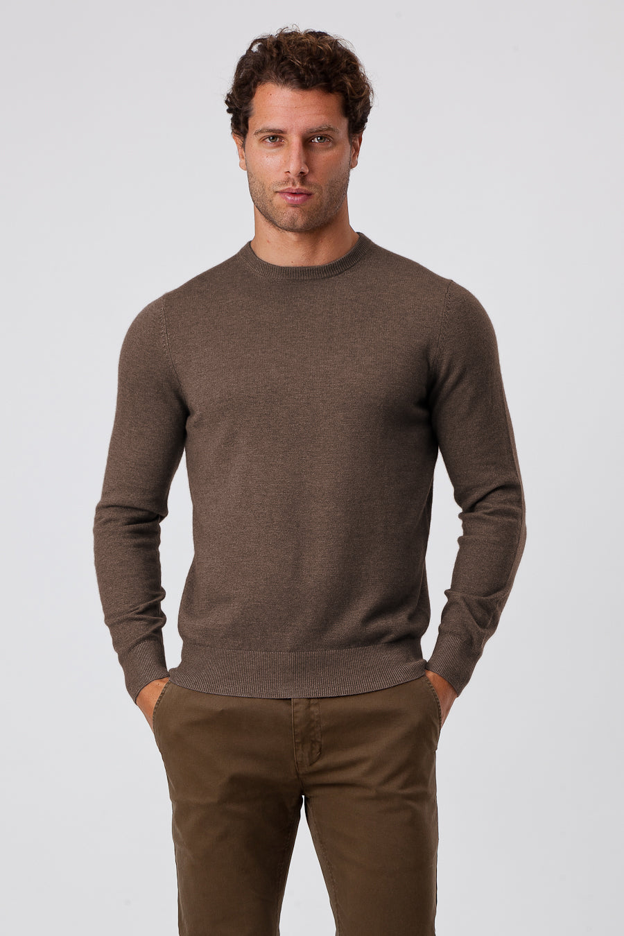 Brown Viscose Blend Crewneck (63)