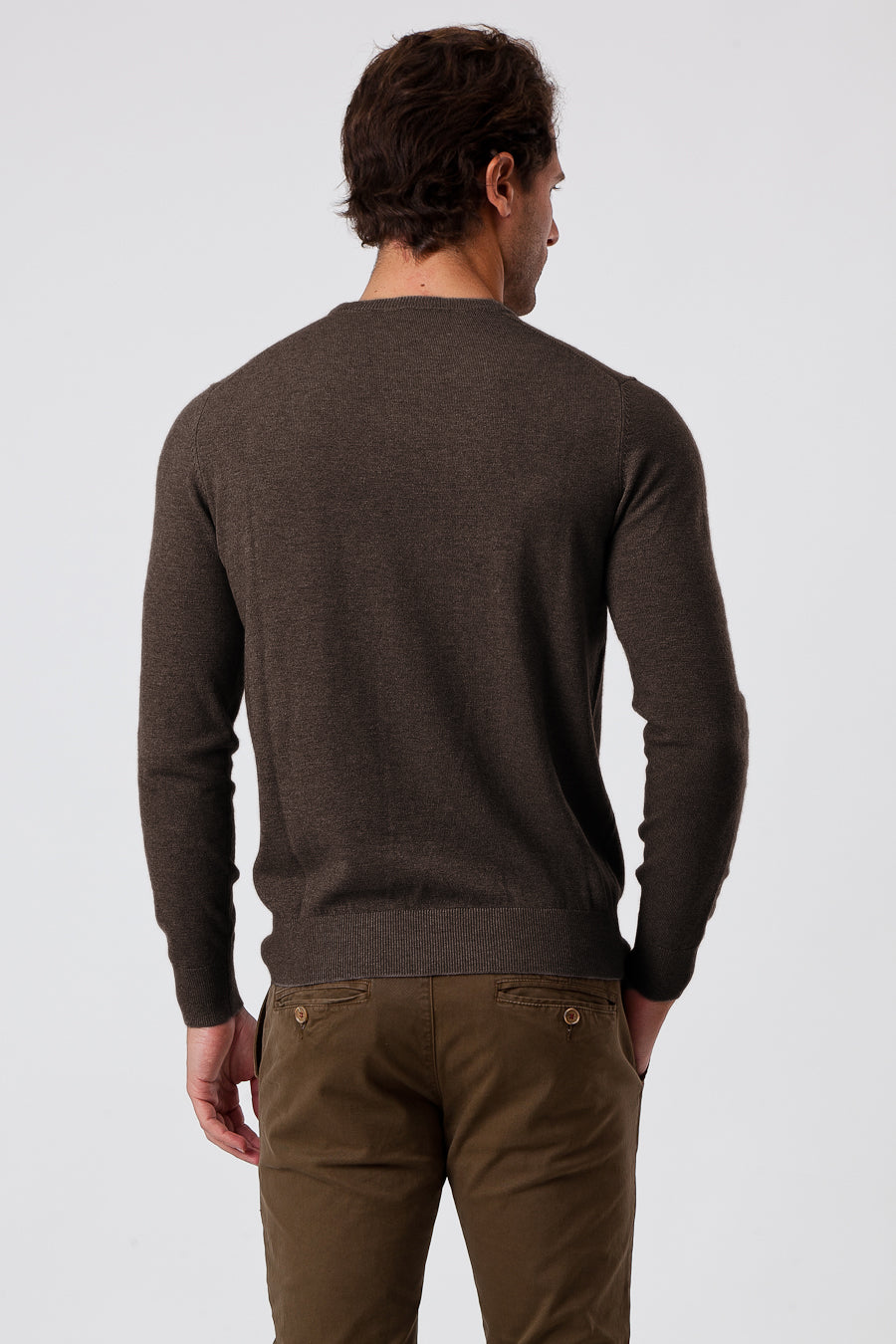 Brown Cashmere and Wool Crewneck