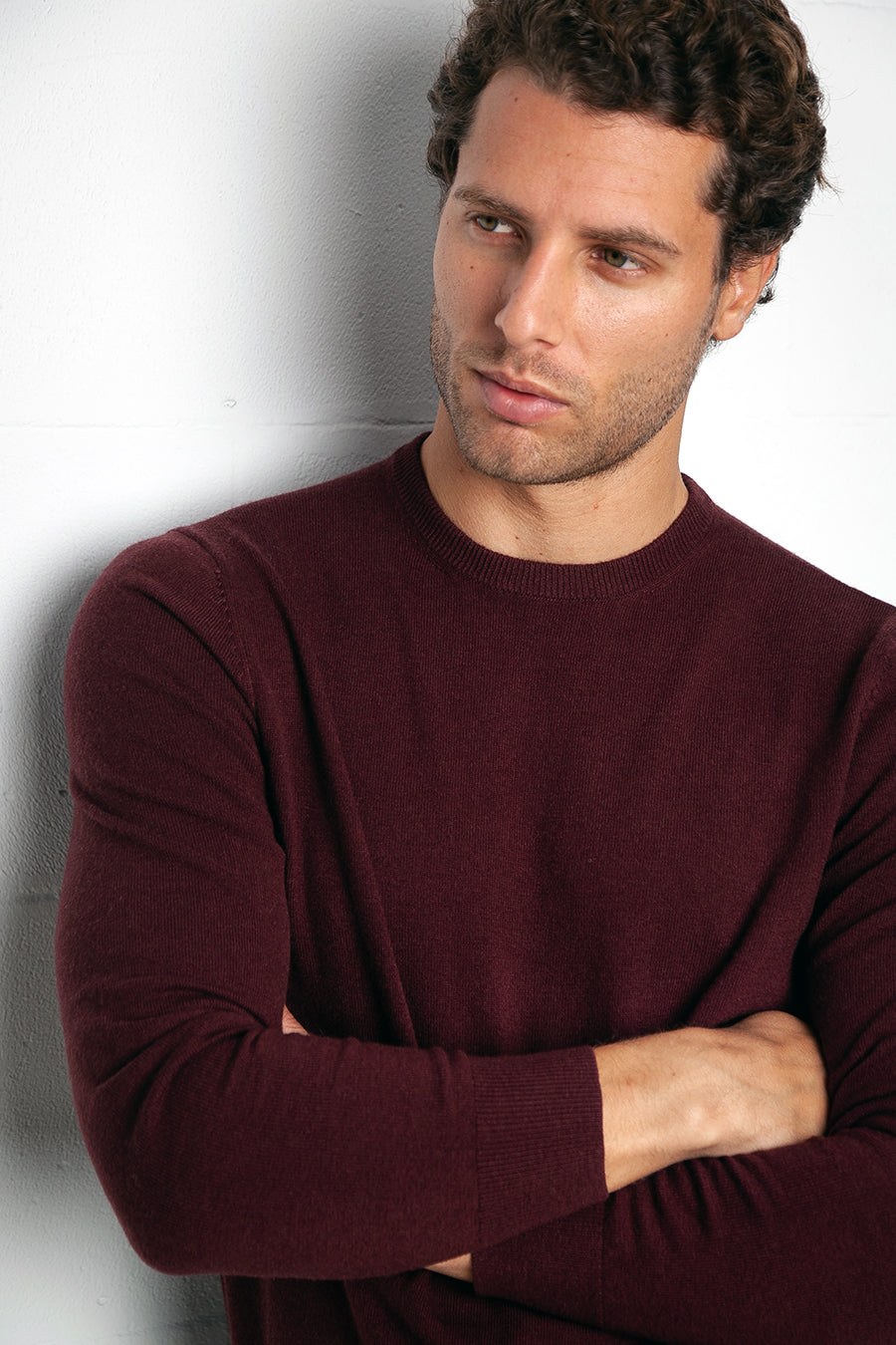 Bordeaux Cashmere and Wool Crewneck