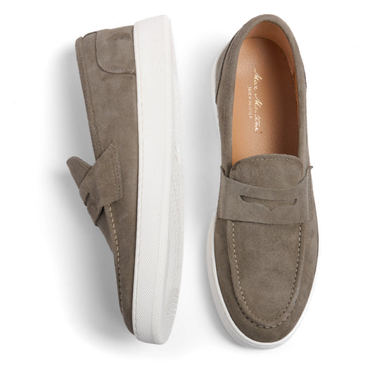 Mocassin en daim taupe