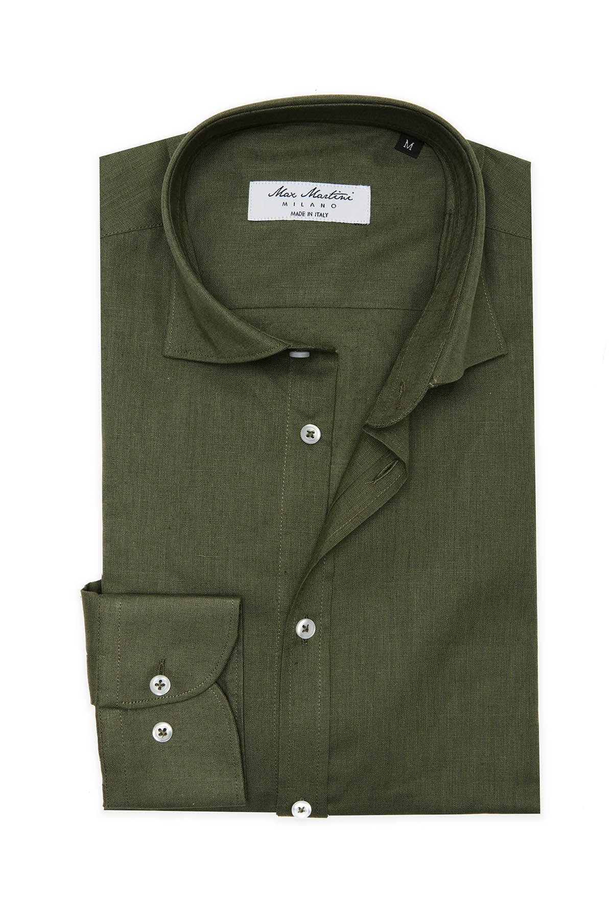 Camicia di Lino Verde Militare