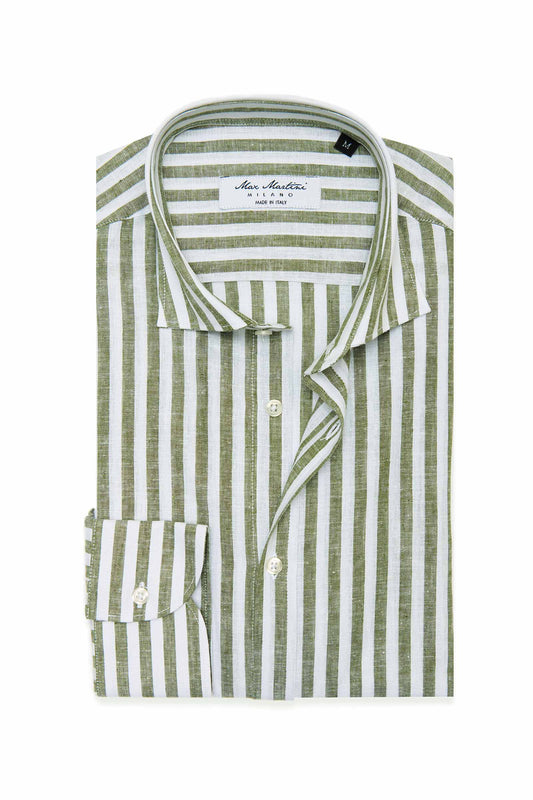 Camicia di Lino Rigoni Verde