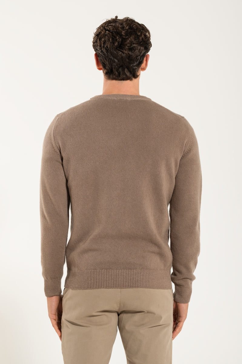 Girocollo Cashmere e Lana Beige Pesante