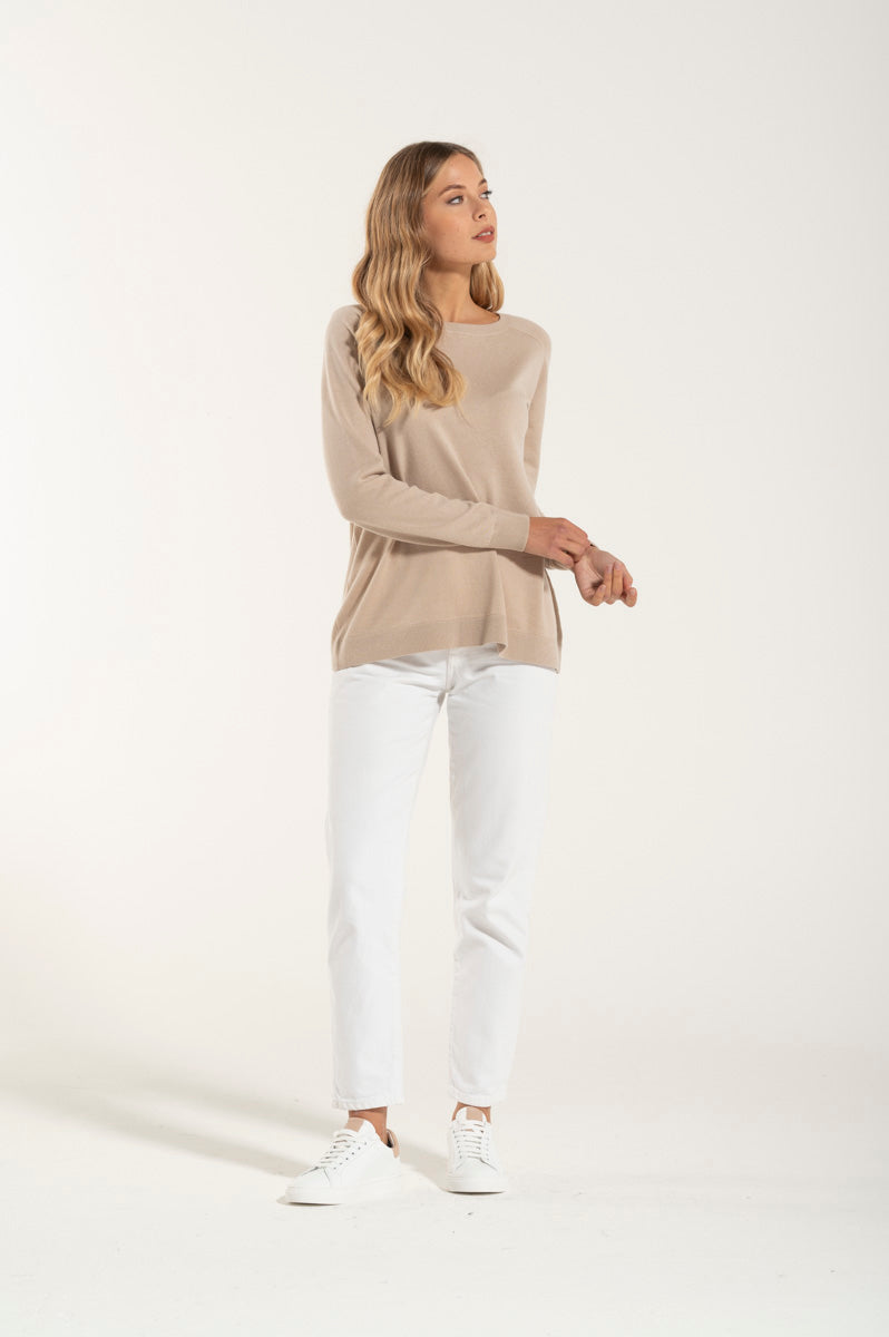 Cream Cashmere and Merino Barchetta Collar