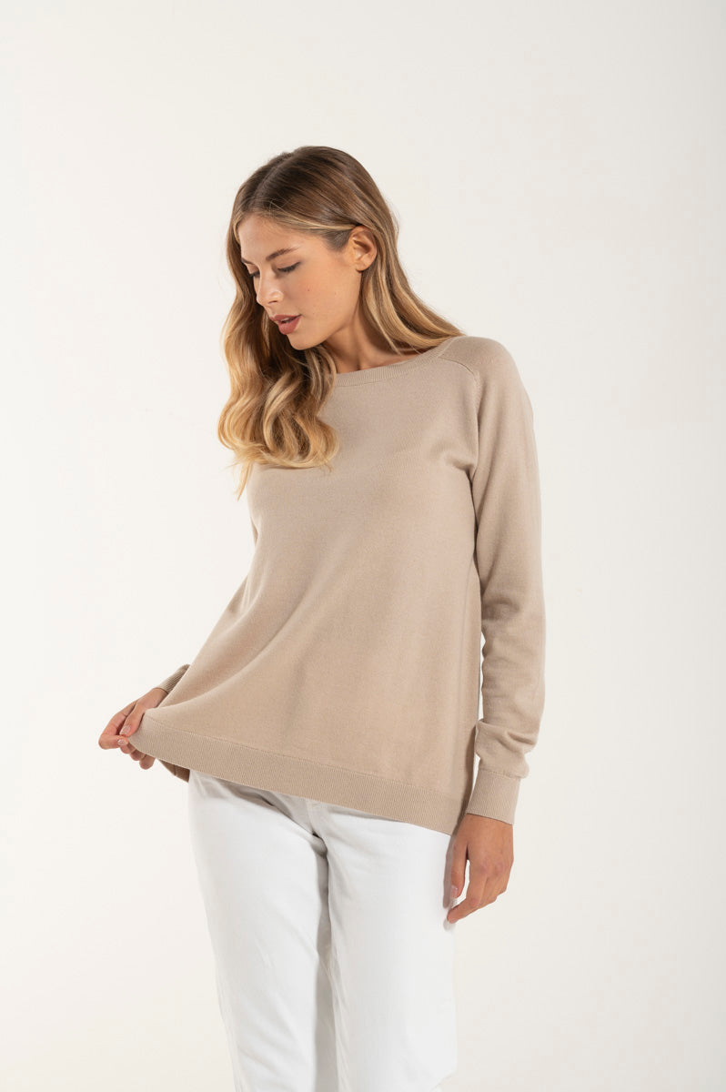 Cream Cashmere and Merino Barchetta Collar