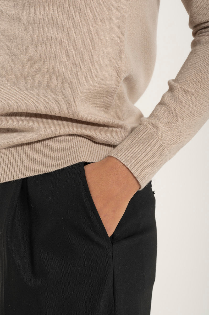 Cream Cashmere and Merino Turtleneck