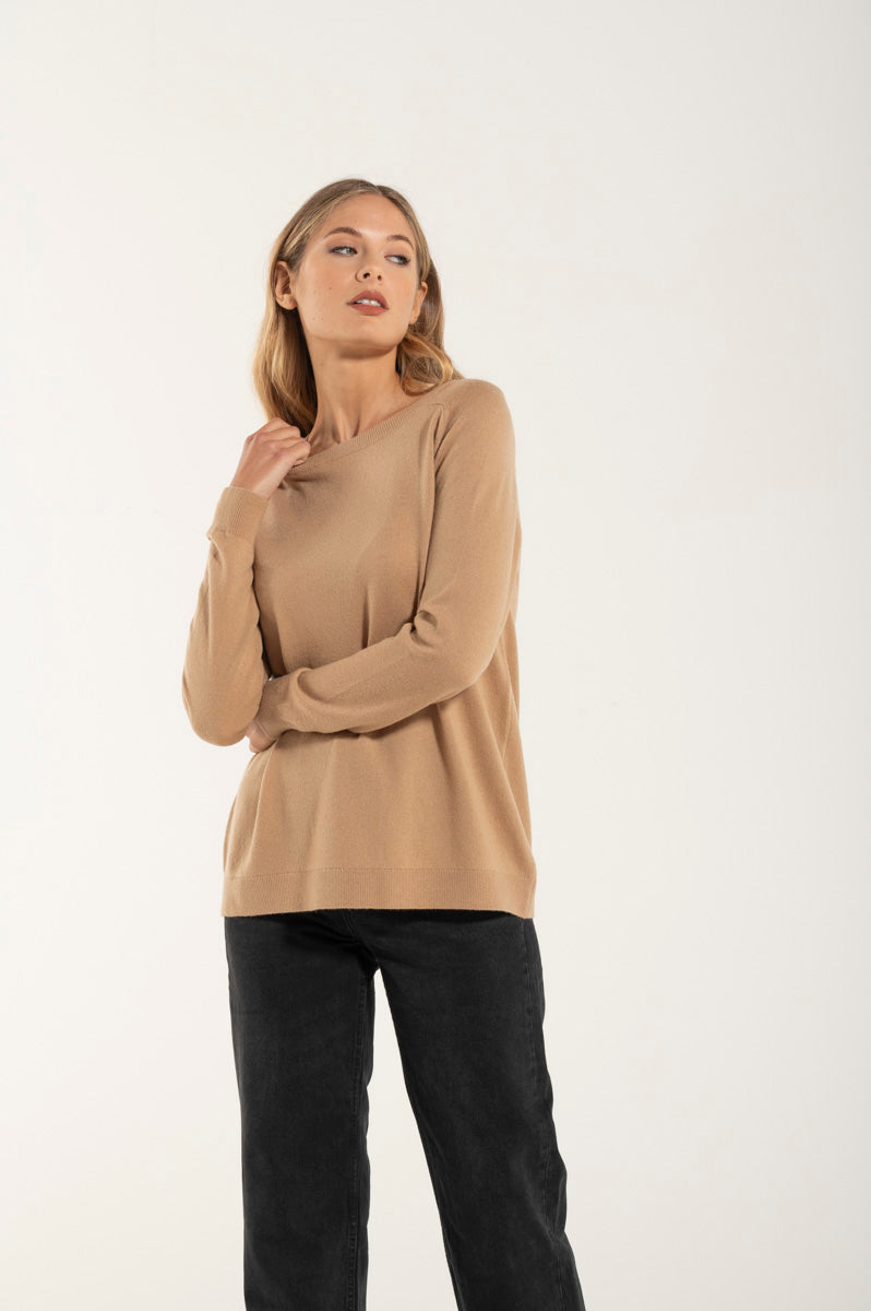 Collo Barchetta Cashmere e Merino Camel