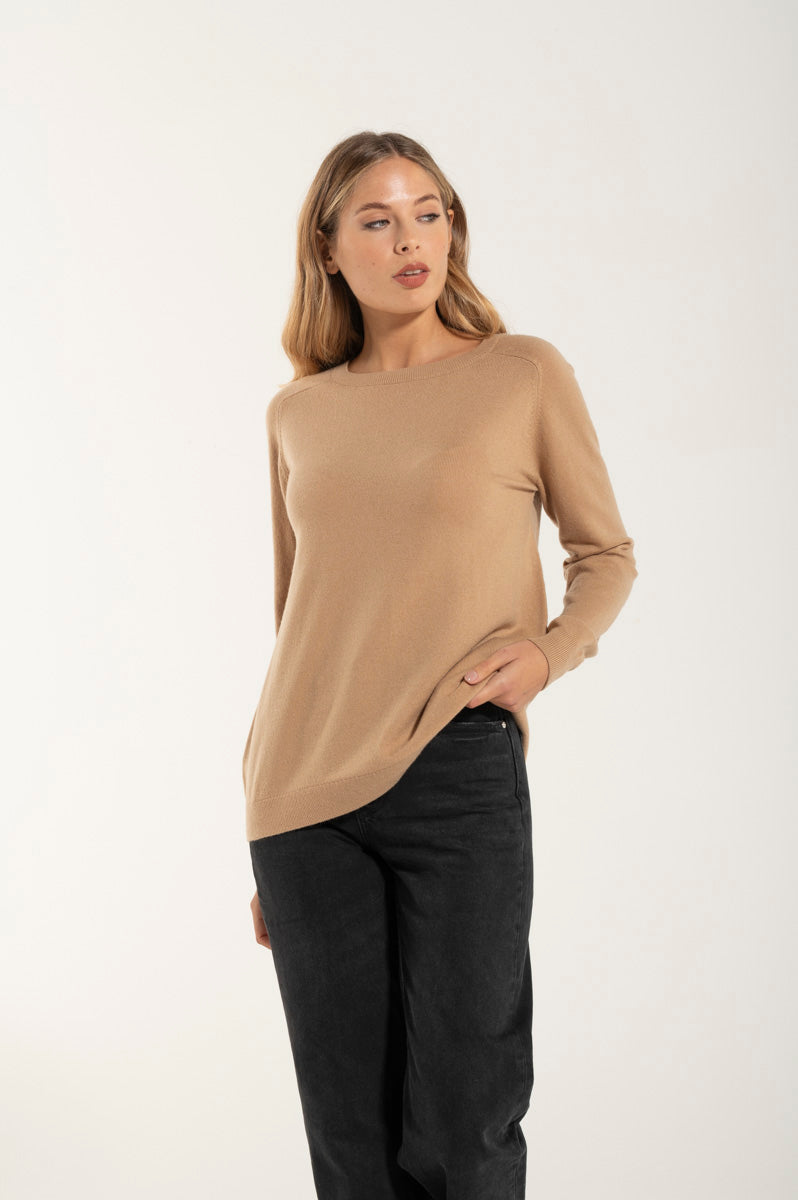 Collo Barchetta Cashmere e Merino Camel