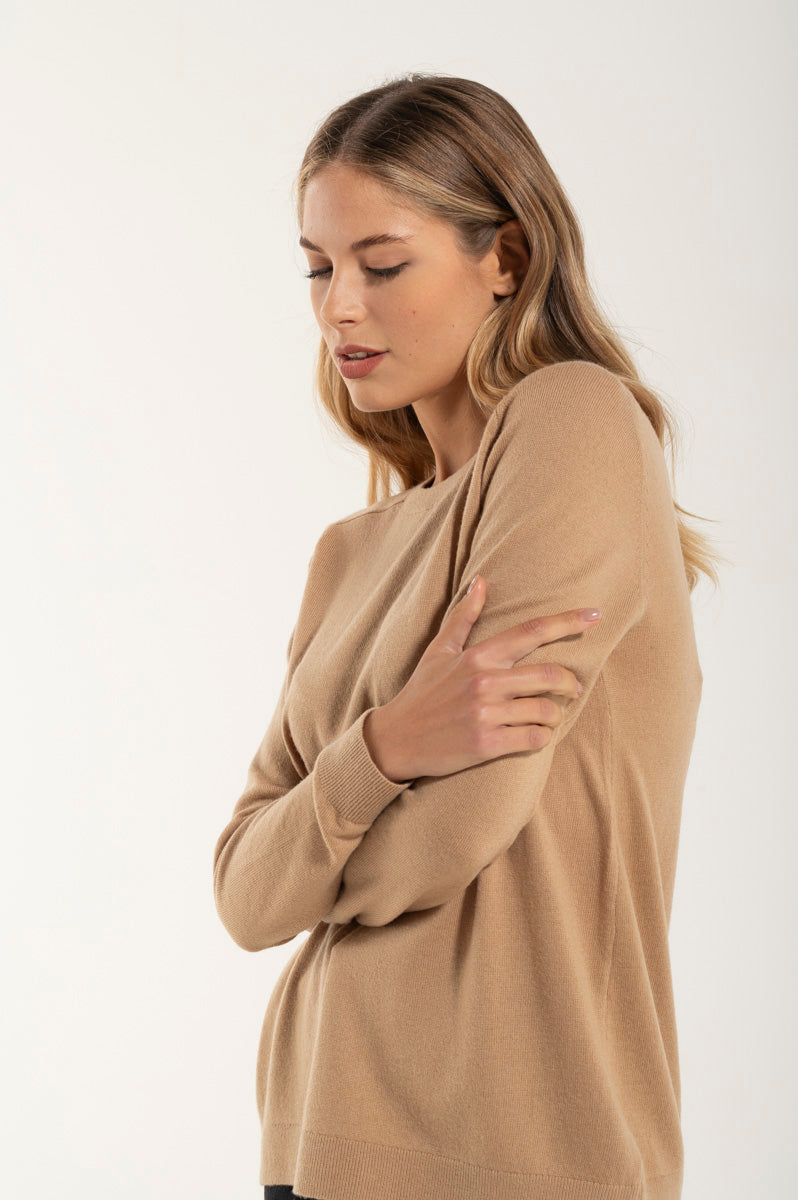 Collo Barchetta Cashmere e Merino Camel