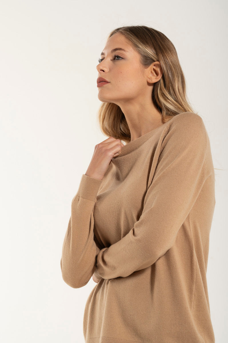 Collo Barchetta Cashmere e Merino Camel