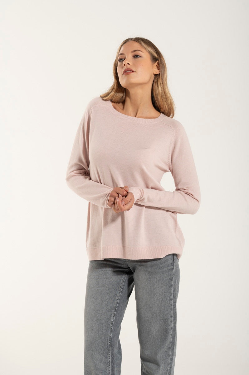 Collo Barchetta Cashmere e Merino Rosa