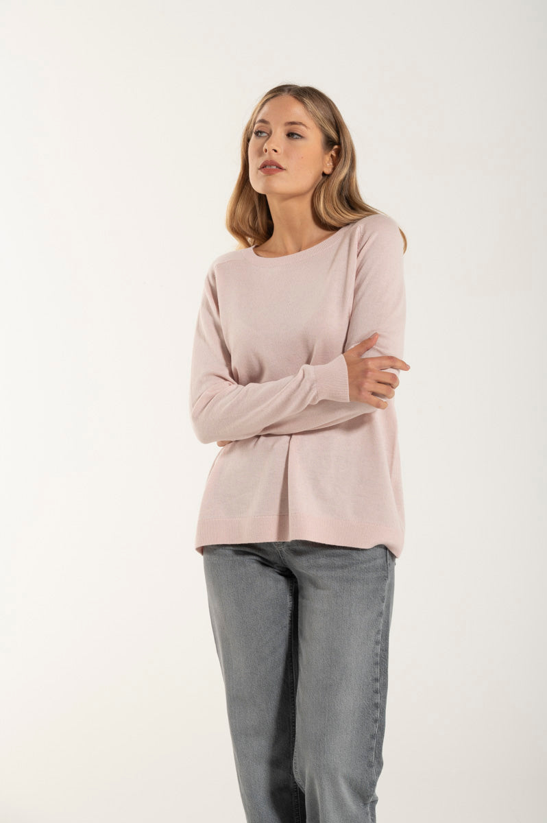 Collo Barchetta Cashmere e Merino Rosa