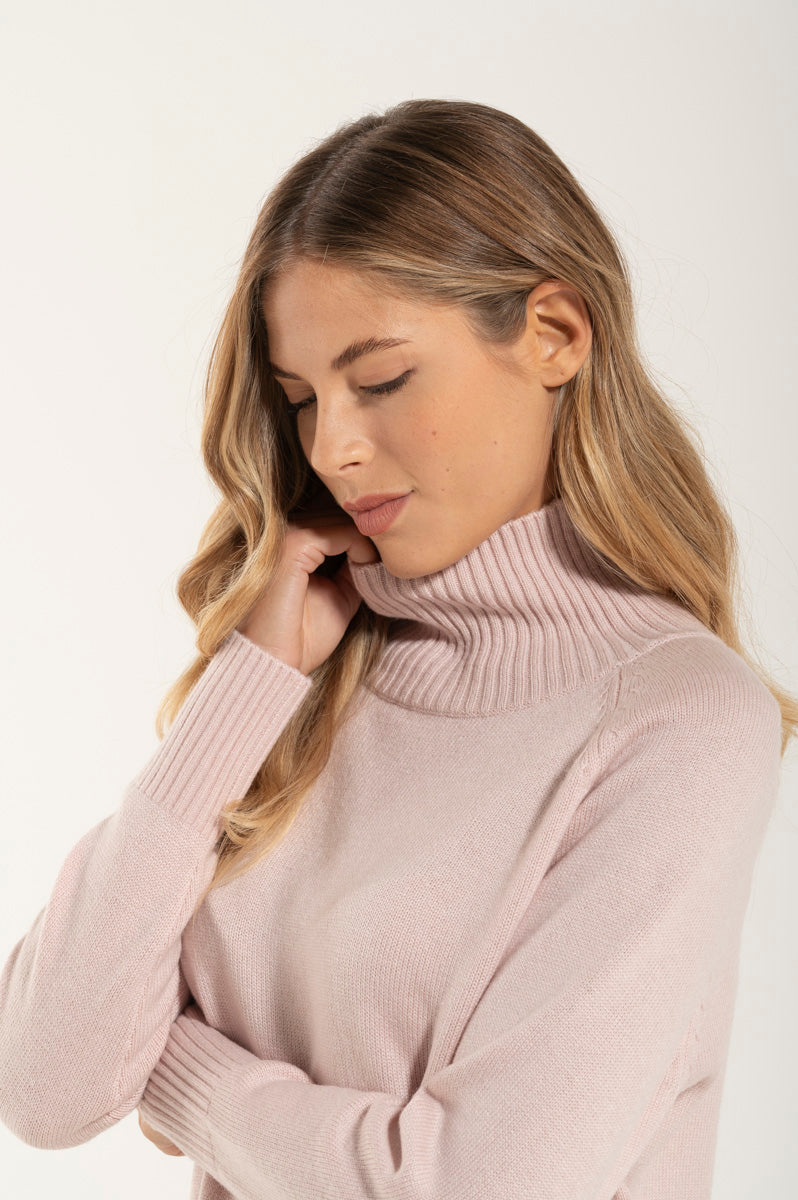 Pink Premium Cashmere Turtleneck