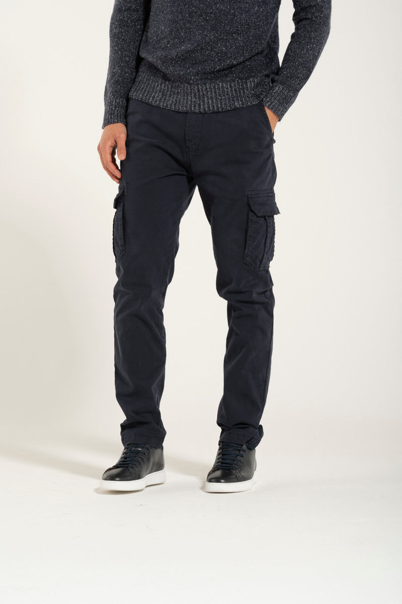 Navy blue pocket trousers